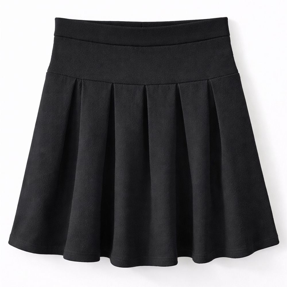 Love Tree Black Pleated Skirt Stretch Mini Skirt